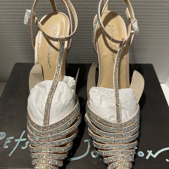 Betsey Johnson SB-ALI Rhinestone Embellished T-Strap Heels - Picture 7 of 10